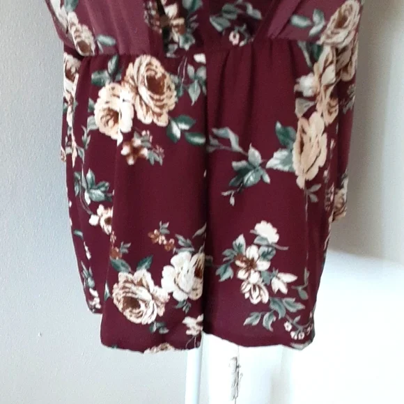 Miami Long Maxi Dress Romper Burgundy Size Large - Picture 6 of 10